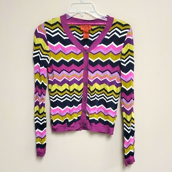 MISSONI FOR TARGET Glitter ZigZag Knit Cardigan - Size Medium‎ - Picture 2 of 6